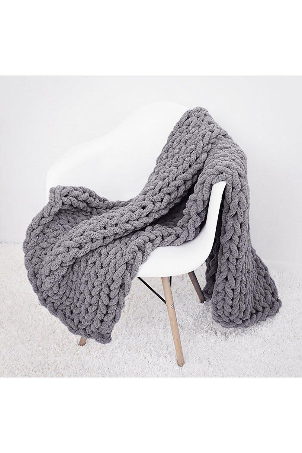 120x180cm Chunky Knit Throw Blanket